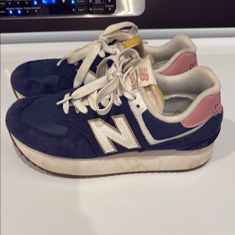 New Balance Navy and Pink Athletic Shoes